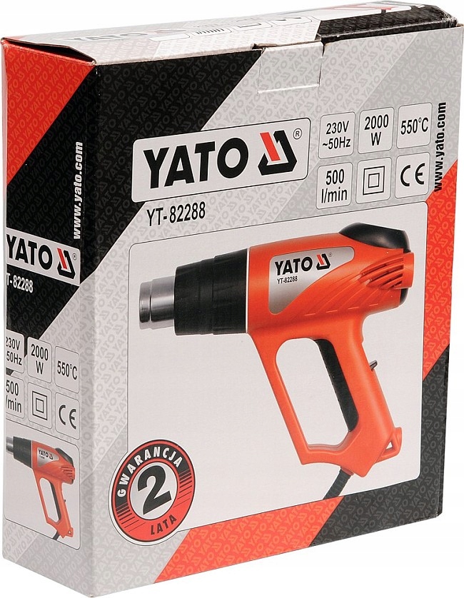 YATO OPALARKA ELEKTRYCZNA 2000W 2 BIEGI 350°/550° YT-82288 OKLEJANIE 230V
