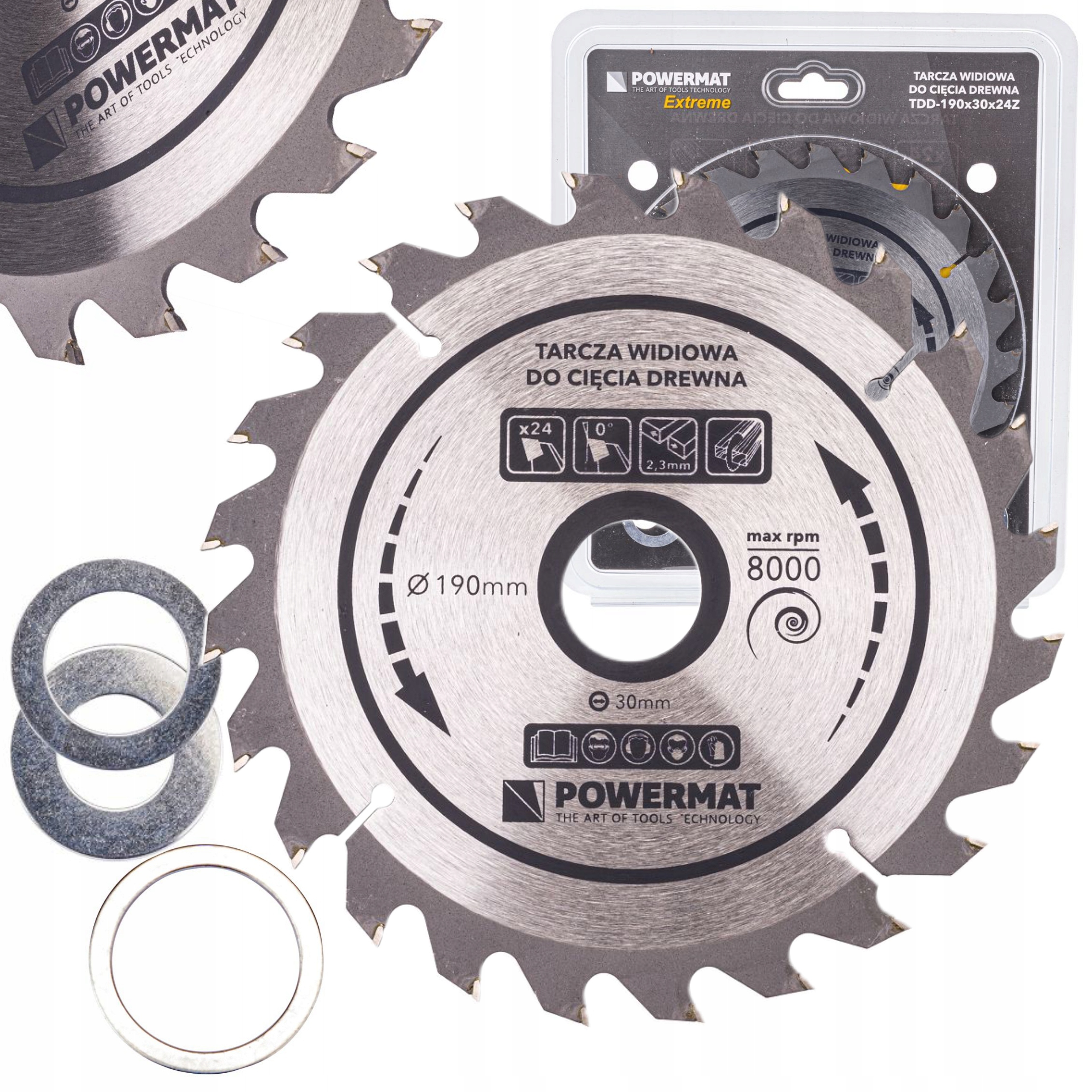 POWERMAT TARCZA WIDIOWA DO DREWNA 190x30 24z TDD-190x30x24Z