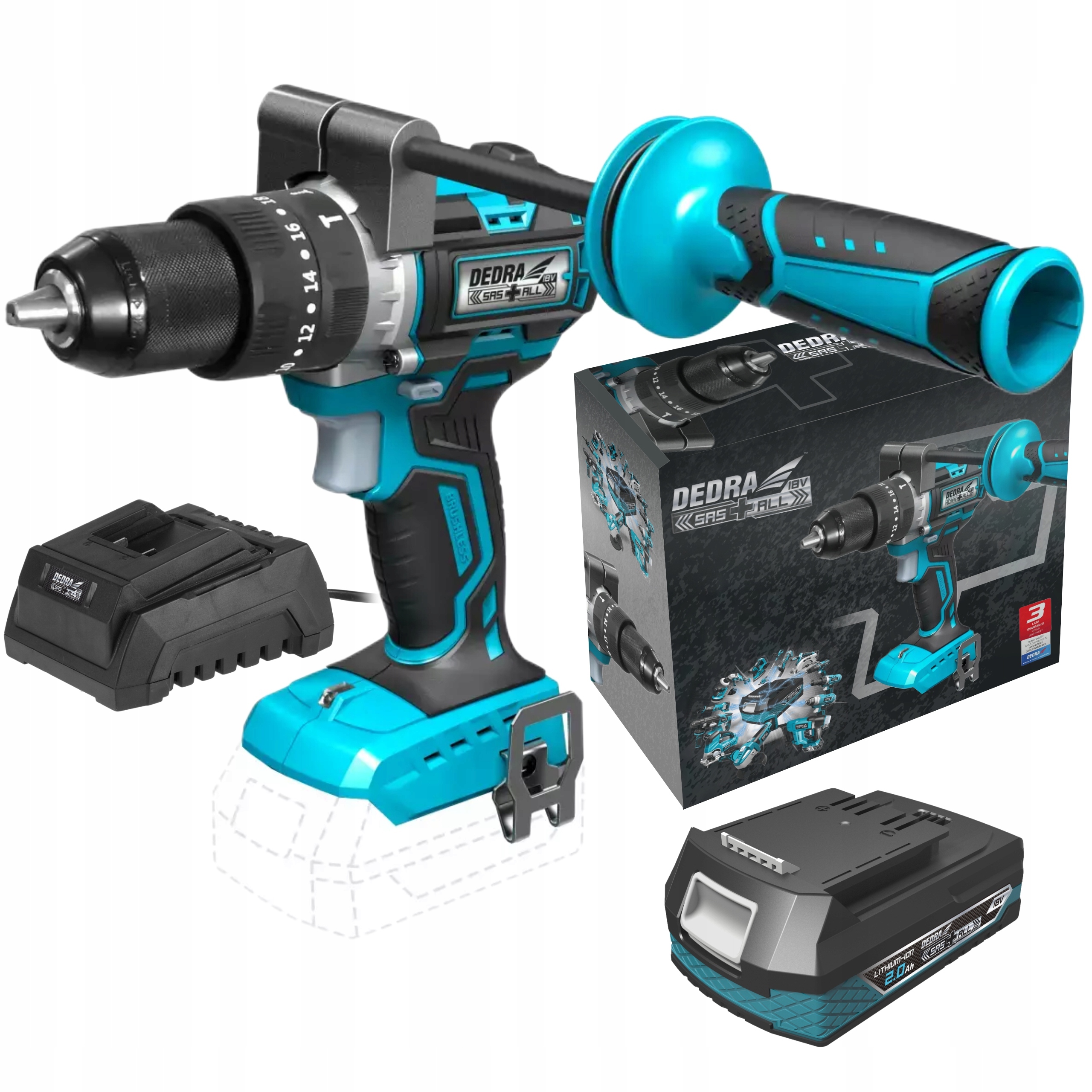 DEDRA WIERTARKO WKRĘTARKA UDAROWA AKUMULATOROWA 85NM 18V DED7140 SAS+2Ah