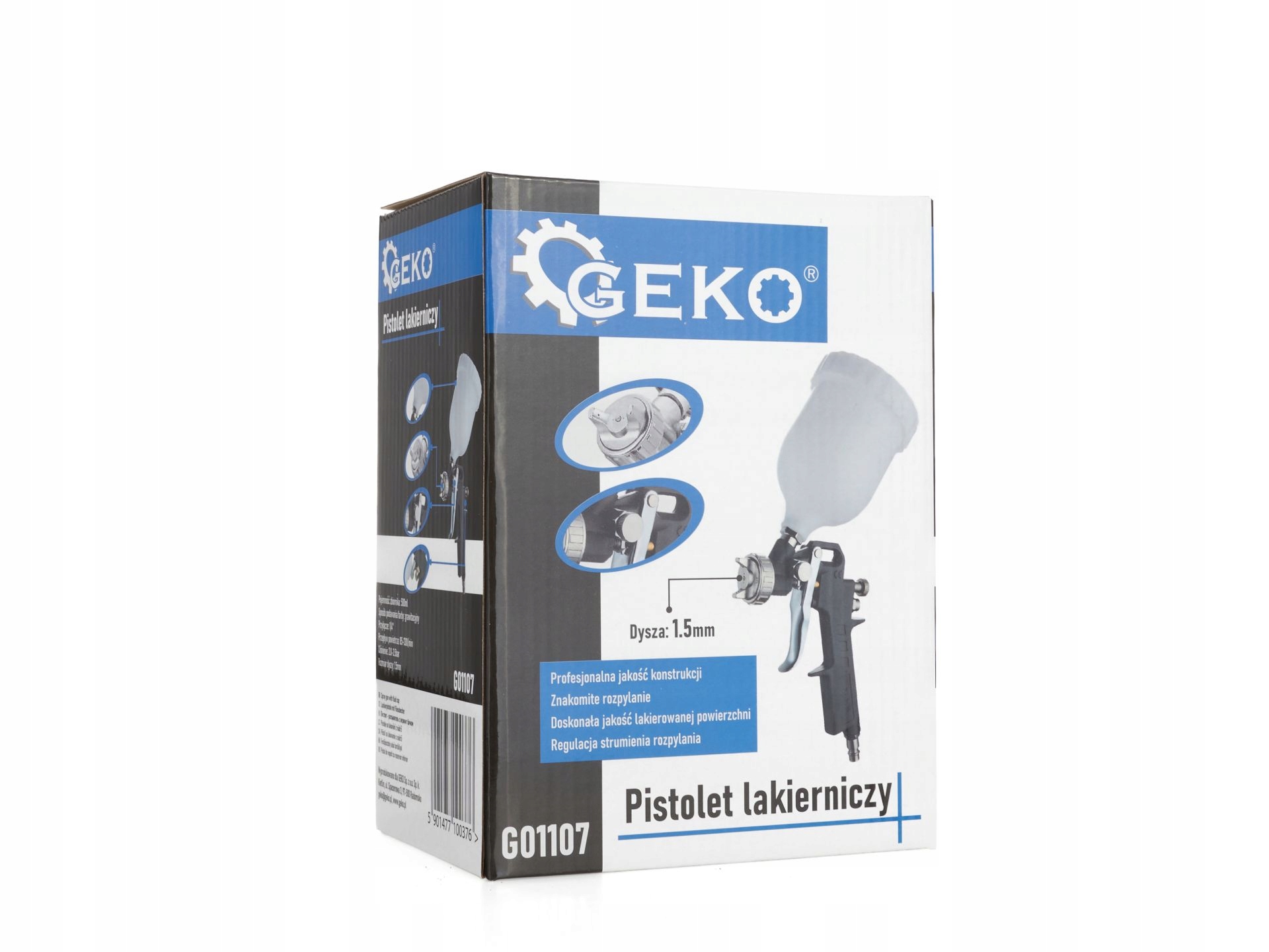 GEKO PISTOLET LAKIERNICZY ZBIORNIK 500 ML DYSZA 1,5 MM ALUMINIOWY G01107