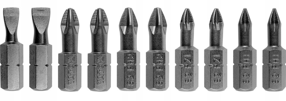 YATO ZESTAW PRECYZYJNYCH MOCNYCH GROTÓW DO WKRĘTARKI 25MM 10 SZTUK YT-04822