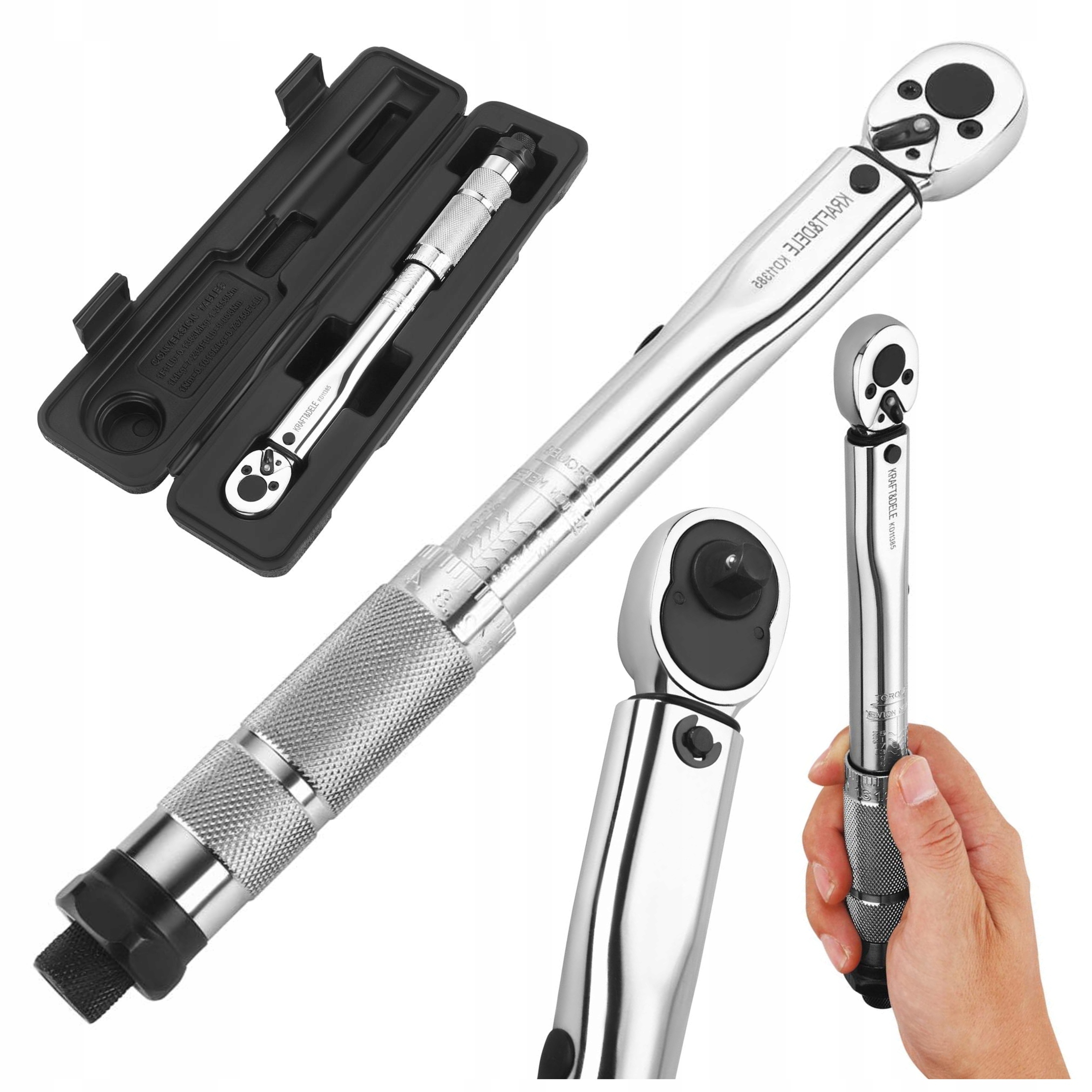 KRAFT KLUCZ DYNAMOMETRYCZNY GRZECHOTKA 1/4" 5-25Nm SOLIDNY WALIZKA KD11385