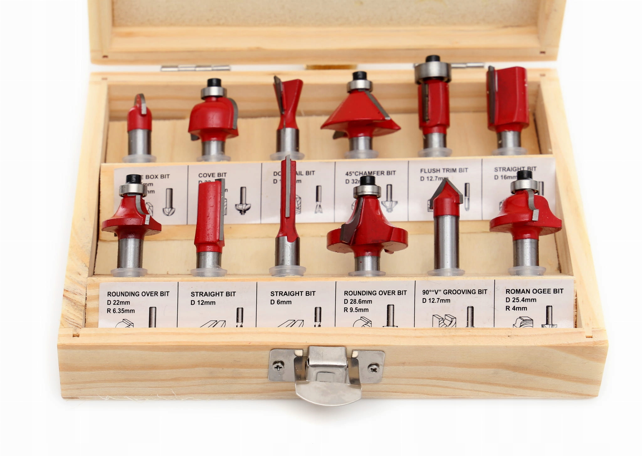 KRAFT&DELE ZESTAW FREZÓW DO DREWNA TRZPIENIOWY 12 SZTUK ELEMENTÓW KD10282