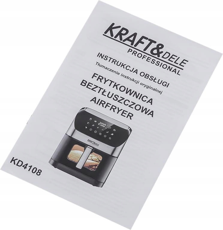 FRYTKOWNICA BEZTŁUSZCZOWA AIRFRYER 6L 2000W 80–200C LED DUŻY WSAD XXXL