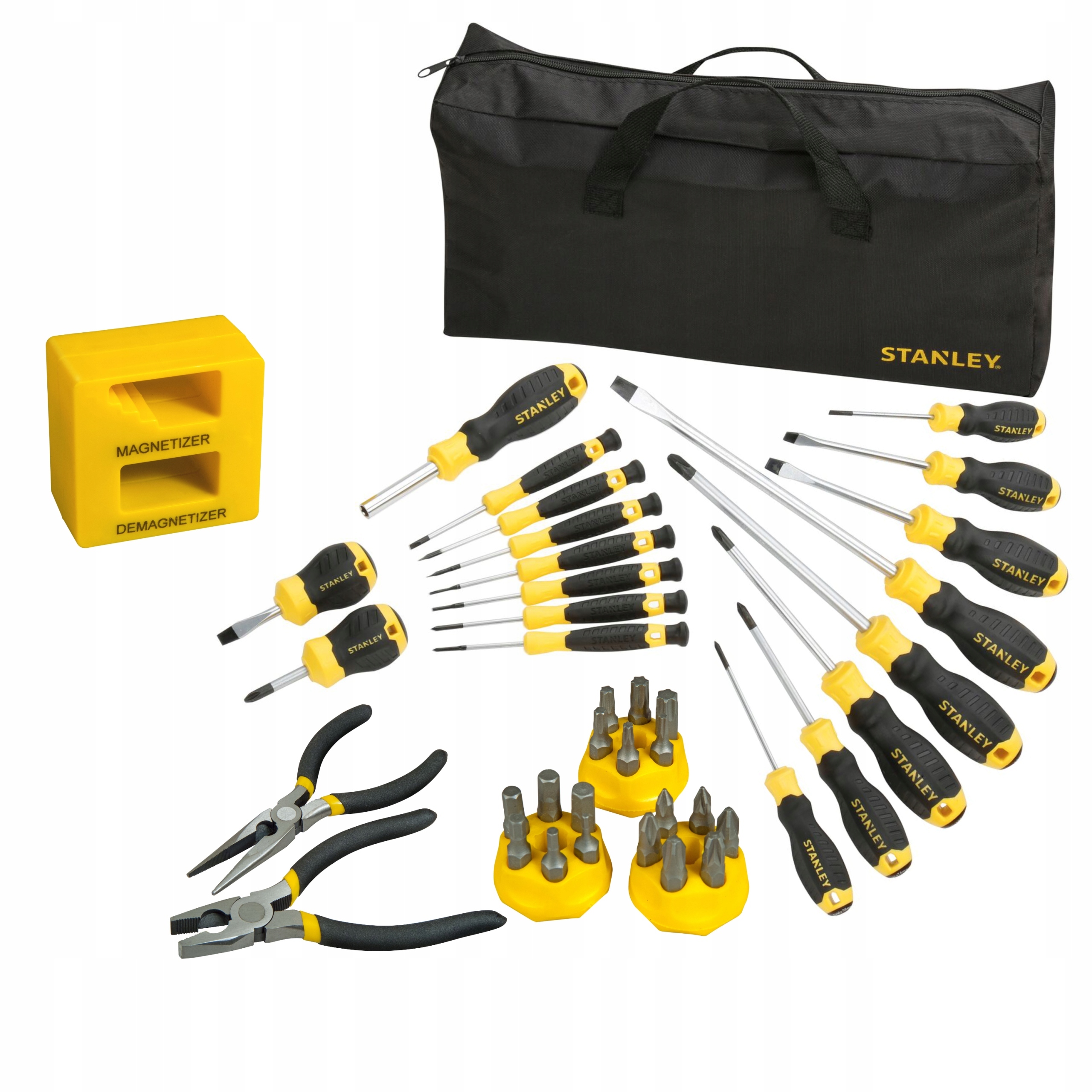 STANLEY 62-114 ZESTAW WKRĘTAKI bity szczypce 39el
