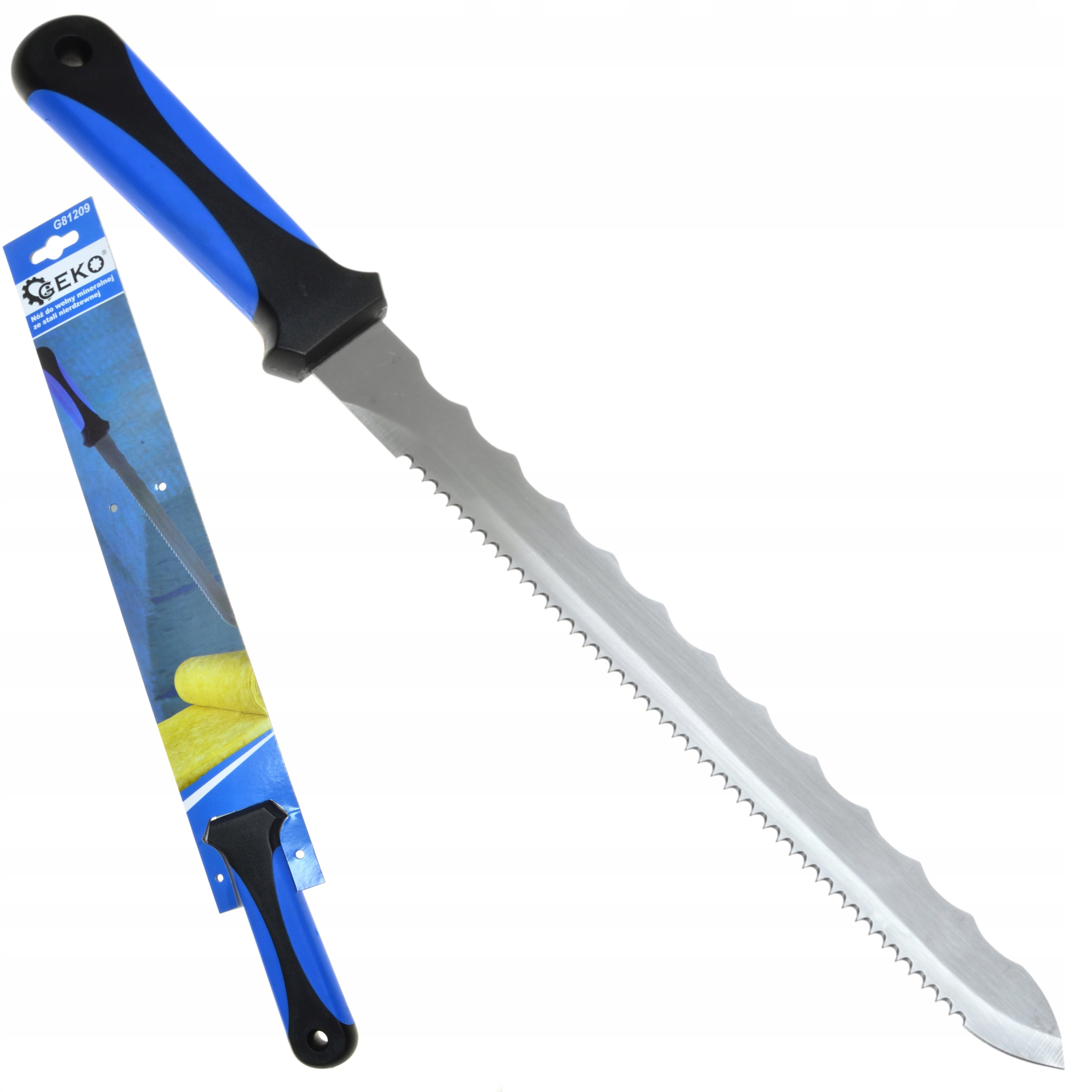 GEKO NÓŻ DO CIĘCIA WEŁNY STYROPIANU MINERALNEJ ZE STALI NIERDZEWNEJ 410mm