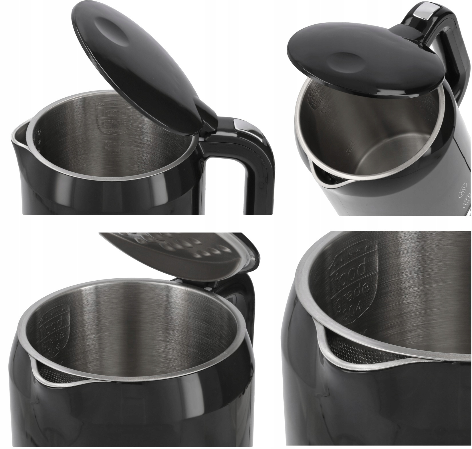 LUND CZAJNIK ELEKTRYCZNY 22000W 1,7L CZARNY Z REGULACJĄ TEMP. 40-100°68219