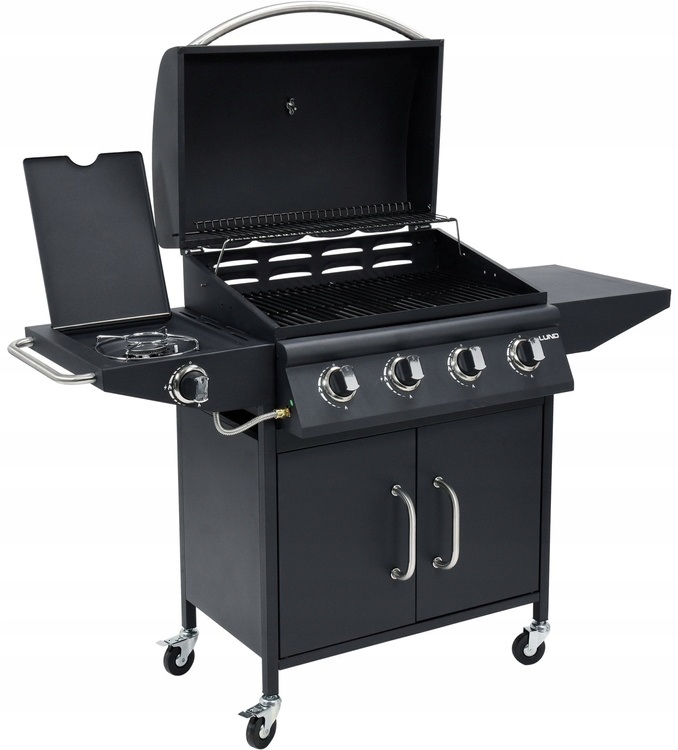 GRILL GAZOWY OGRODOWY 4+1 LUND 16KW PALNIK BOCZNY PORCELANOWY RUSZT 99643