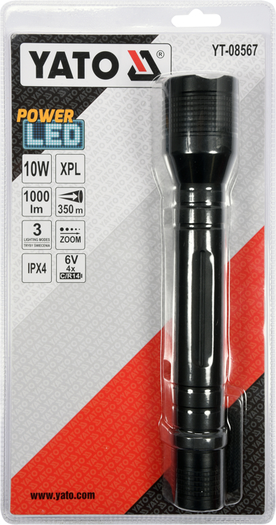LATARKA LED CREE ZOOM ZASIĘG 350m ALUMINIOWA YATO