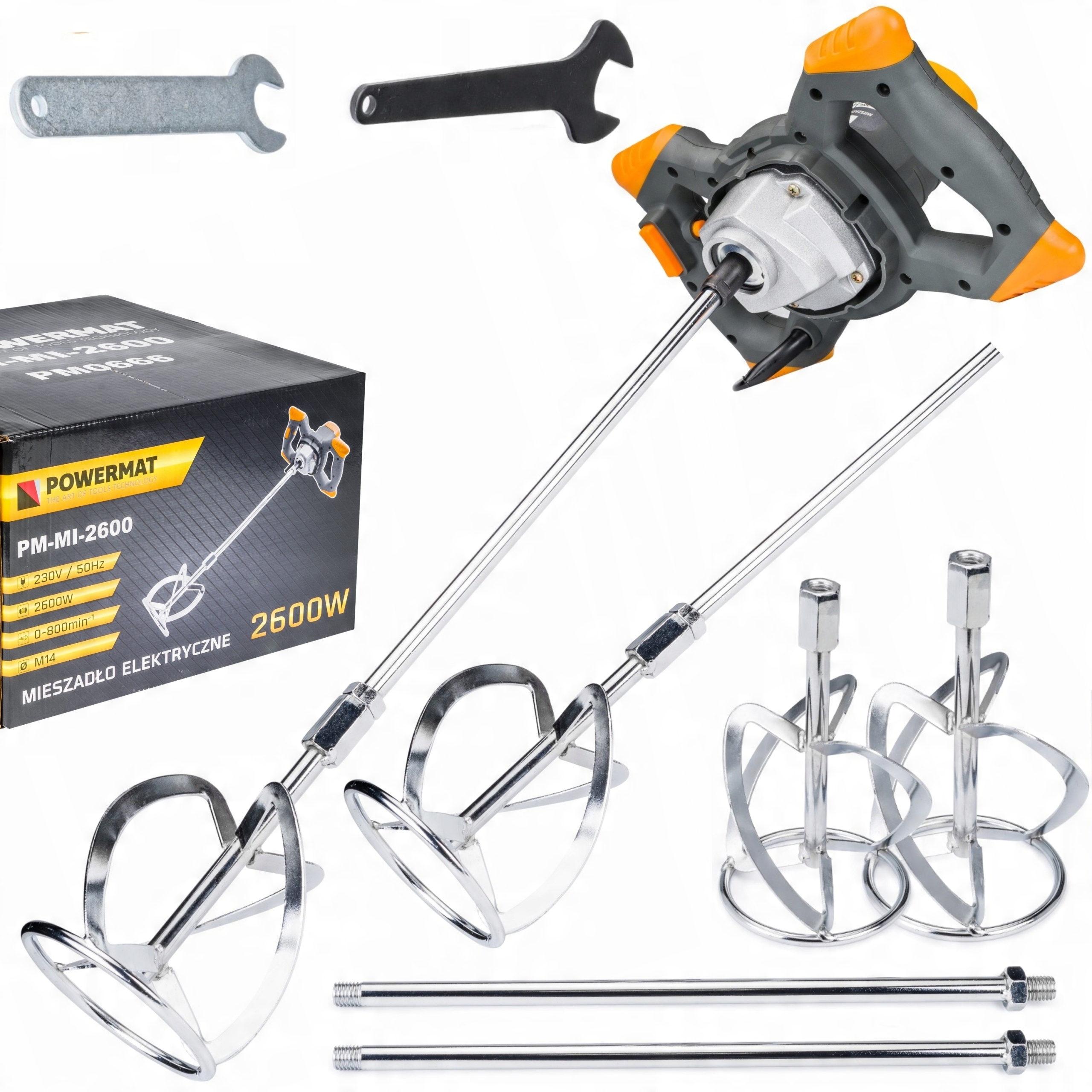 MIESZADŁO MIESZARKA ELEKTRYCZNE DO ZAPRAW FARBY GIPSU 2600W 2 x MIESZALNIK