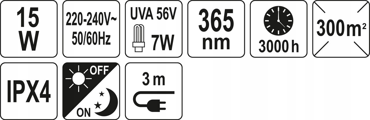 LAMPA OWADOBÓJCZA UVA WODOODPORNA ZASIĘG 300m2