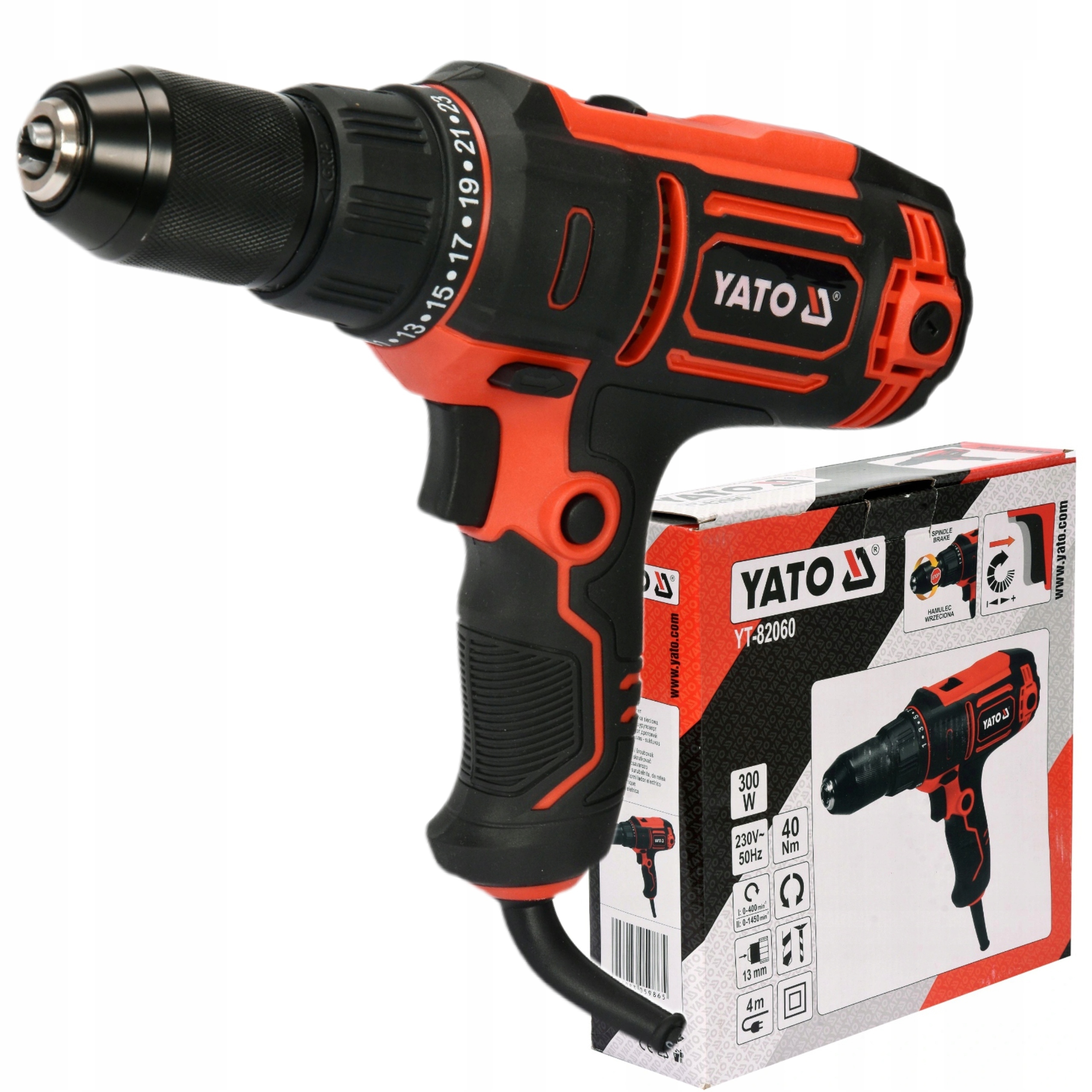 YATO WIERTARKO WKRĘTARKA 300W ELEKTRYCZNA 40Nm SPRZĘGŁO sieciowa YT-82060