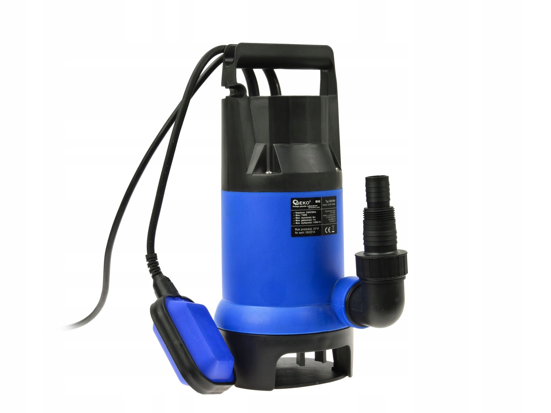 GEKO POMPA DO WODY BRUDNEJ CZYSTEJ PŁYWAK ZANURZENIOWA 750W G81454