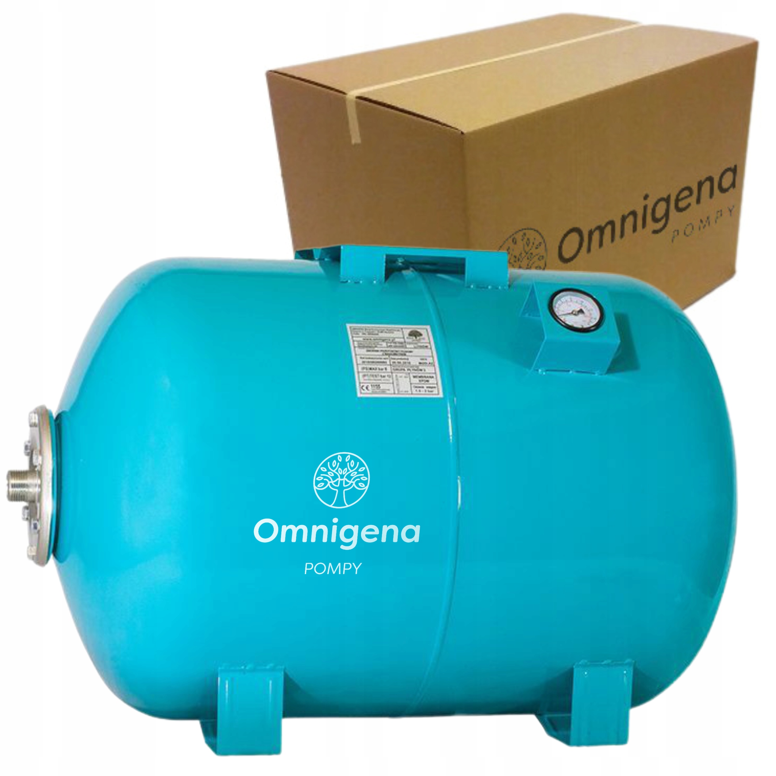 OMNIGENA ZBIORNIK PRZEPONOWY 50L 1" HYDROFOROWY MANOMETR STAL WĘGLOWA WODY