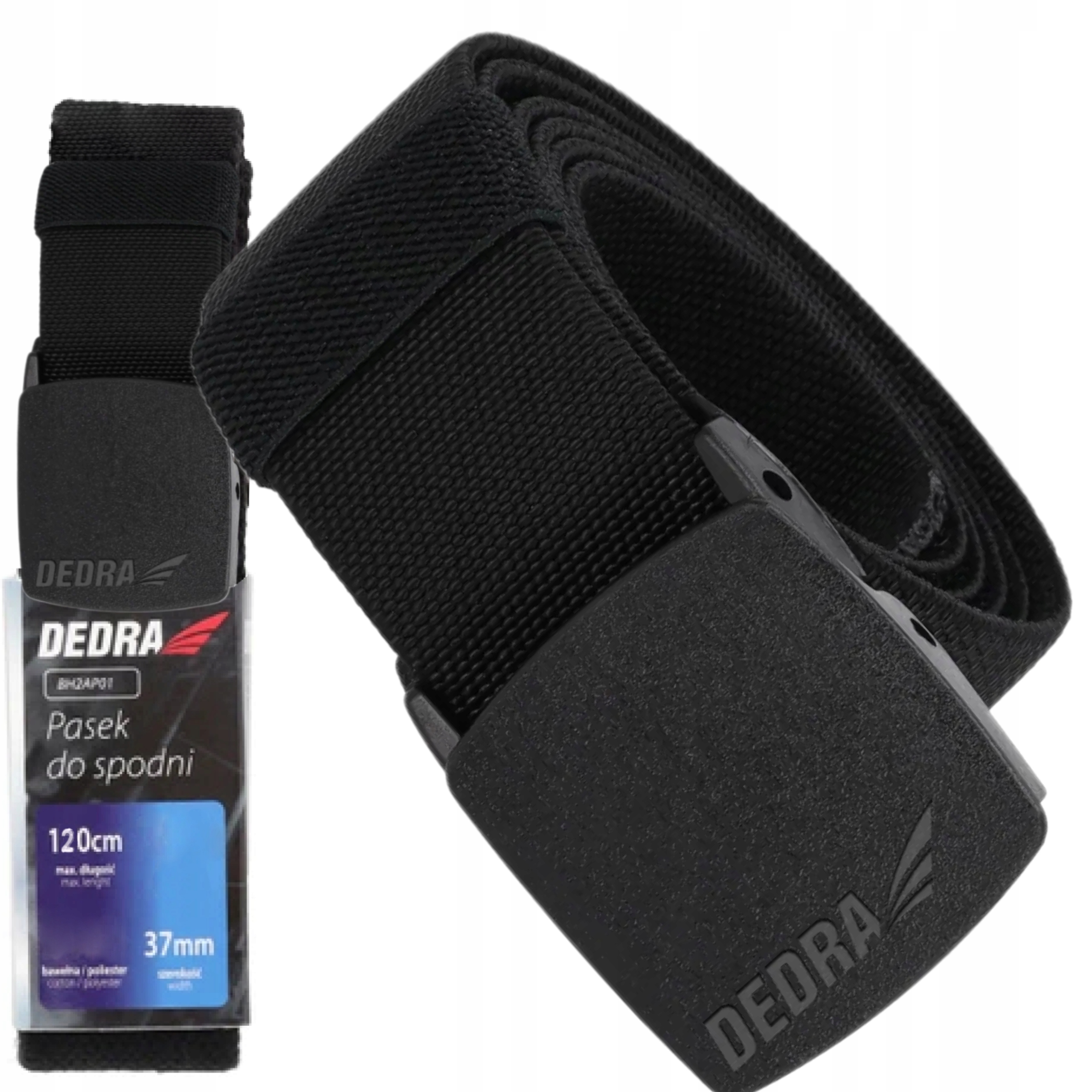 DEDRA PASEK DO SPODNI MĘSKI CZARNY DŁ. 120CM PLAS KLAMRA ELASTYCZNY BH2AP02