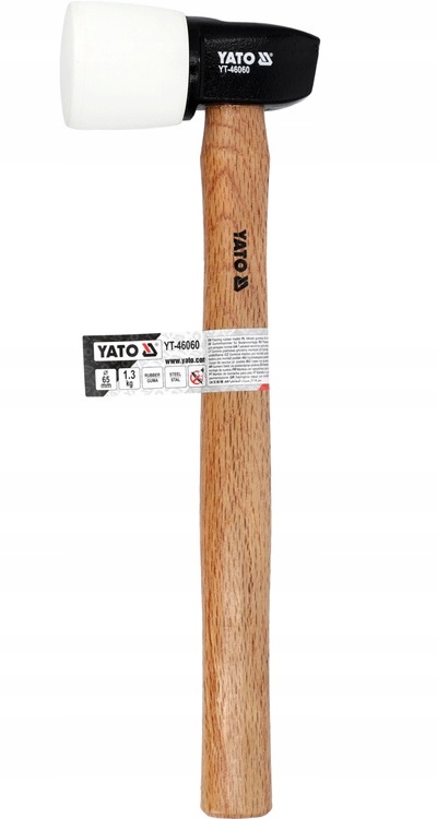 YATO MŁOTEK METALOWO GUMOWY BIAŁY Z BIJAKIEM DO MONTAŻU PODŁÓG YT-46060