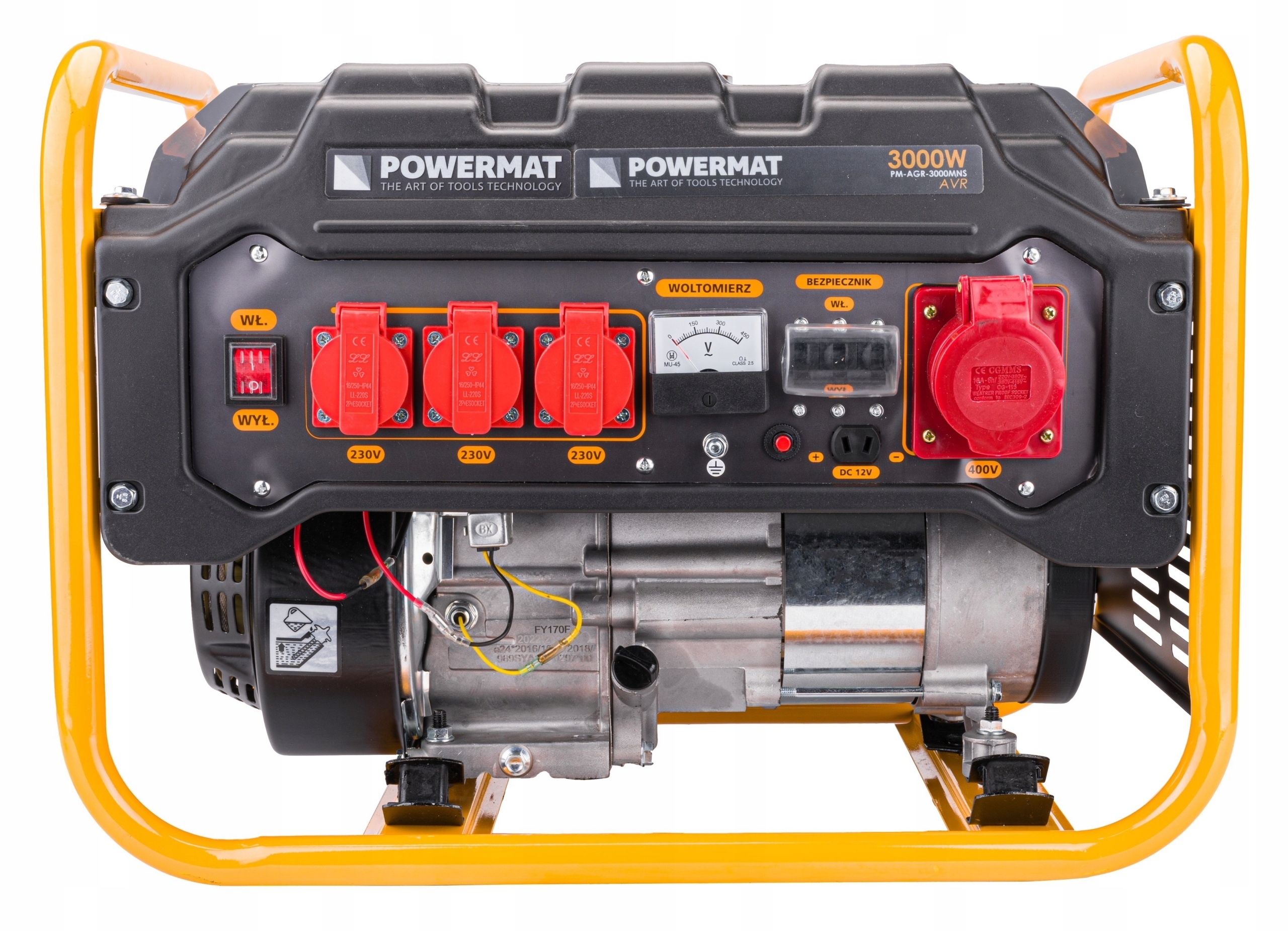 AGREGAT PRĄDOTWÓRCZY GENERATOR 3000W 230V 12V 400V AGR-3000MNS + 2x 0,6L