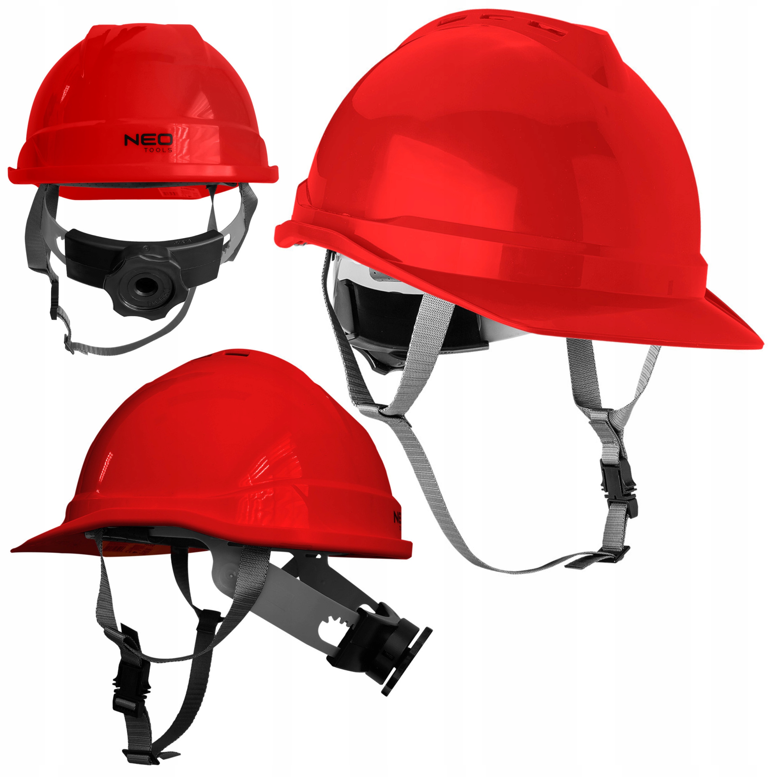 NEO HEŁM KASK BHP BUDOWLANY ROBOCZY OCHRONNY CZERW