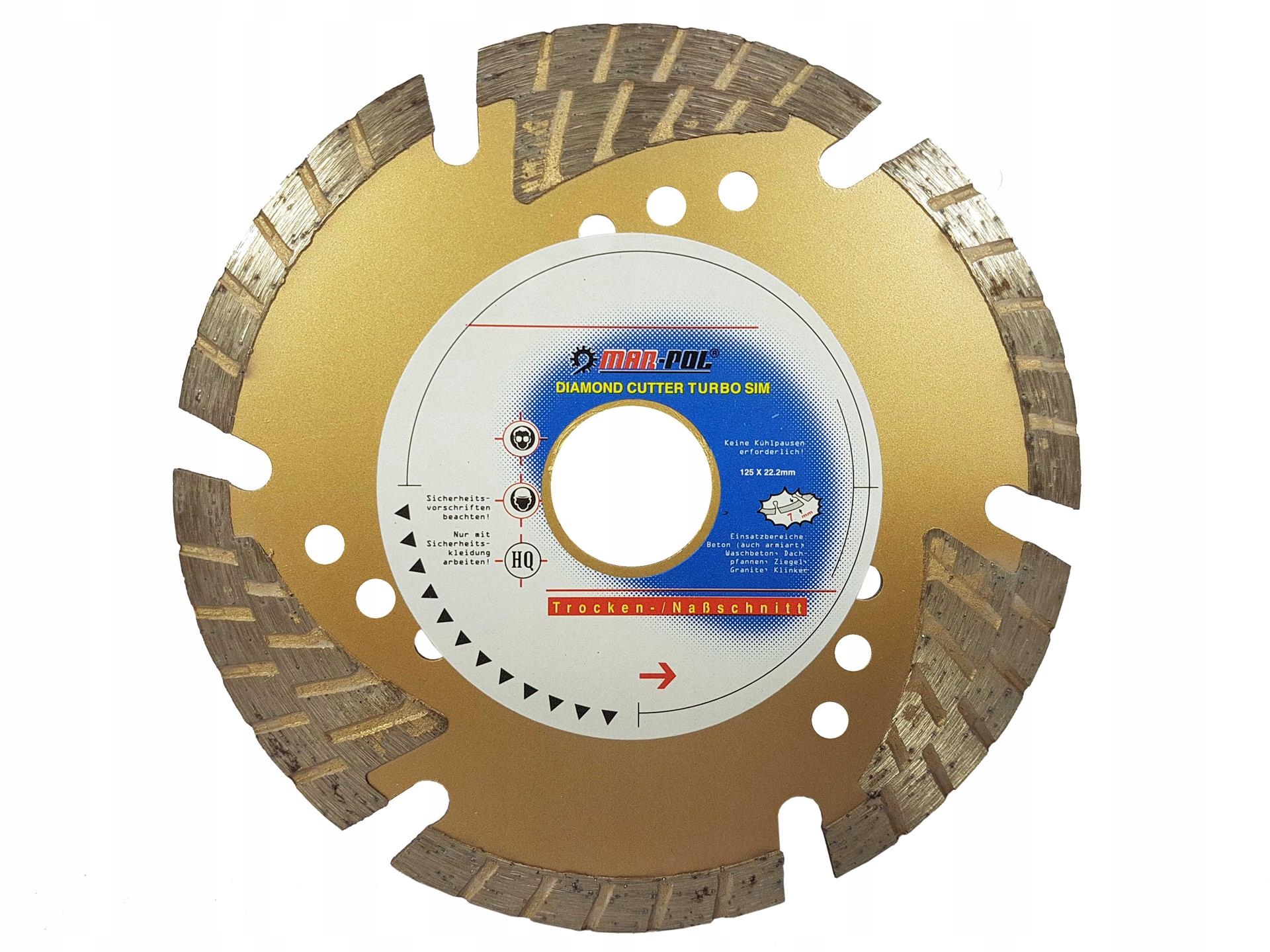 TARCZA DIAMENTOWA DO OBRÓBKI MATERIAŁÓW BUDOWLANYCH 125mm M08721