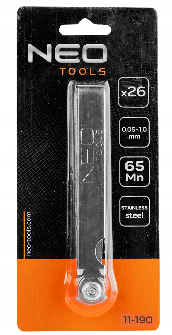 NEO SZCZELINOMIERZ 26 listków PŁYTEK MIERNIK SZCZELIN 0.04-0.63mm 11-190
