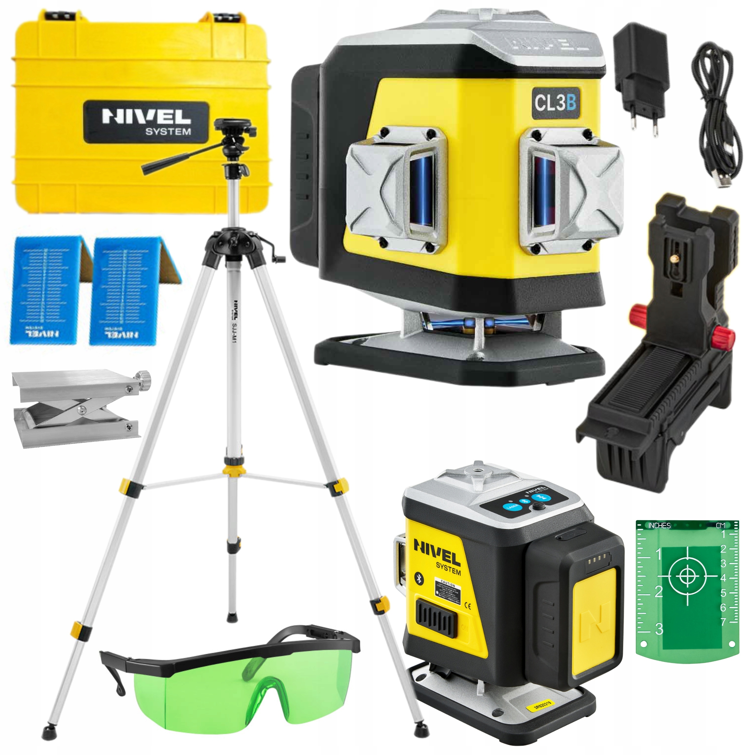 NIVEL SYSTEM LASER KRZYŻOWY 3D NIEBIESKI CL3B WALIZKA +AKCES STATYW SJJM1EX