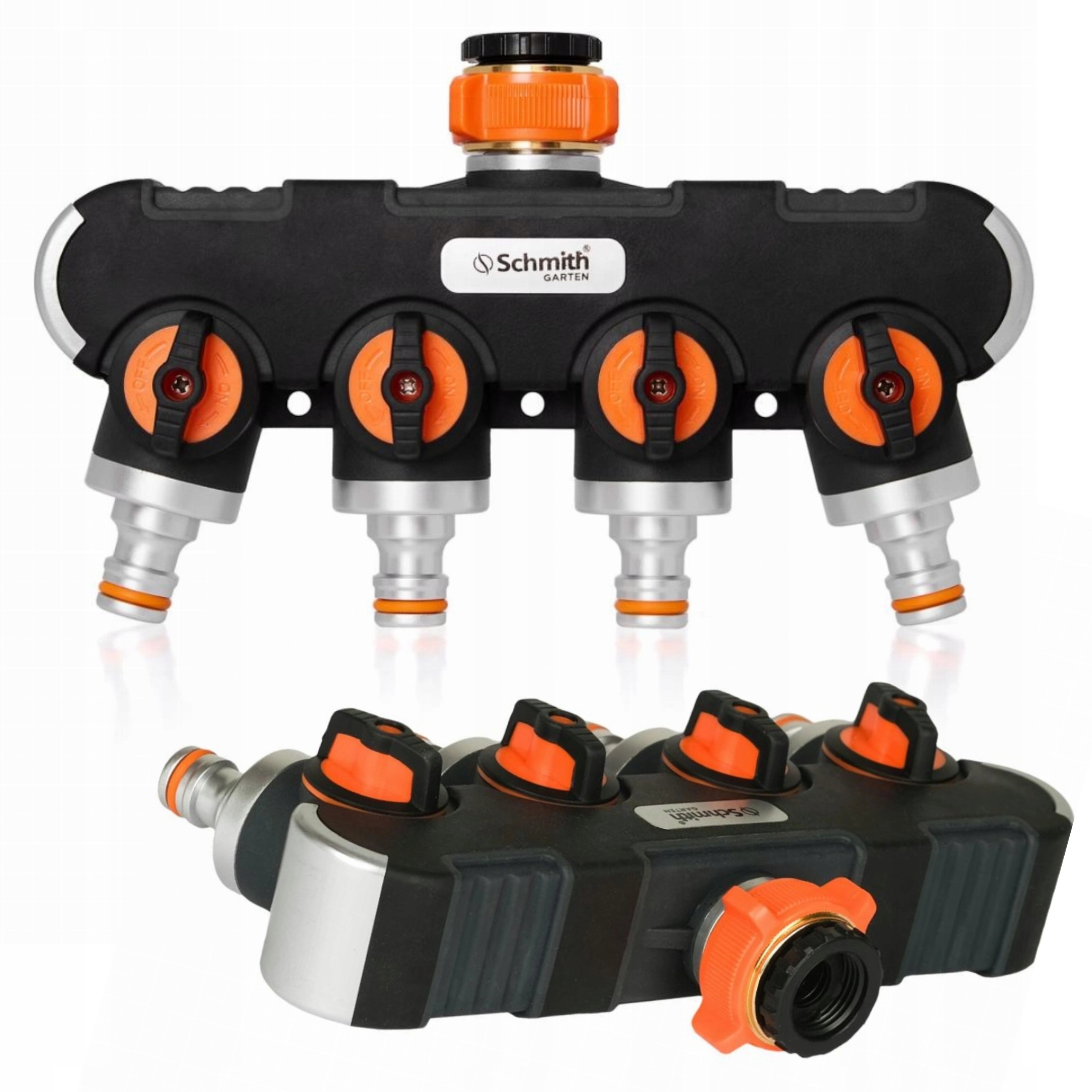 SCHMITH POCZWÓRNY ROZDZIELACZ WĘŻA Z ZAWORKAMI KRAN 3/4" 1/2" SCH14W02212