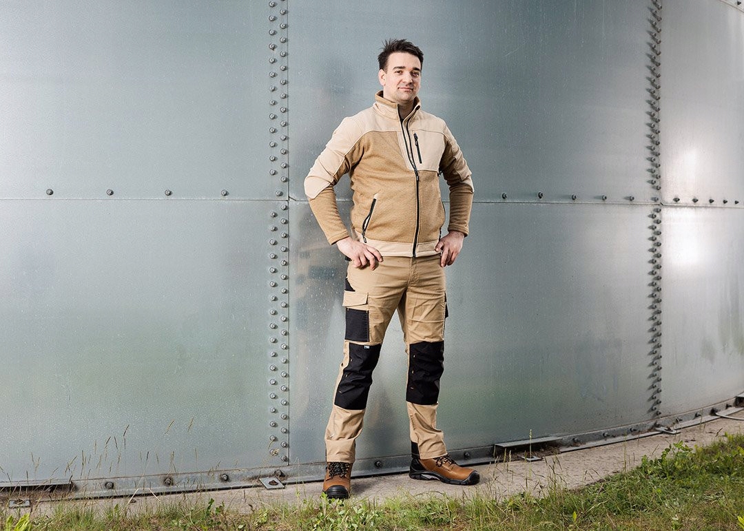 NEO SPODNIE ROBOCZE MIX&MATCH CANVAS WZMOCNIENIA BEŻOWO-CZARNE 81-350-3 3XL