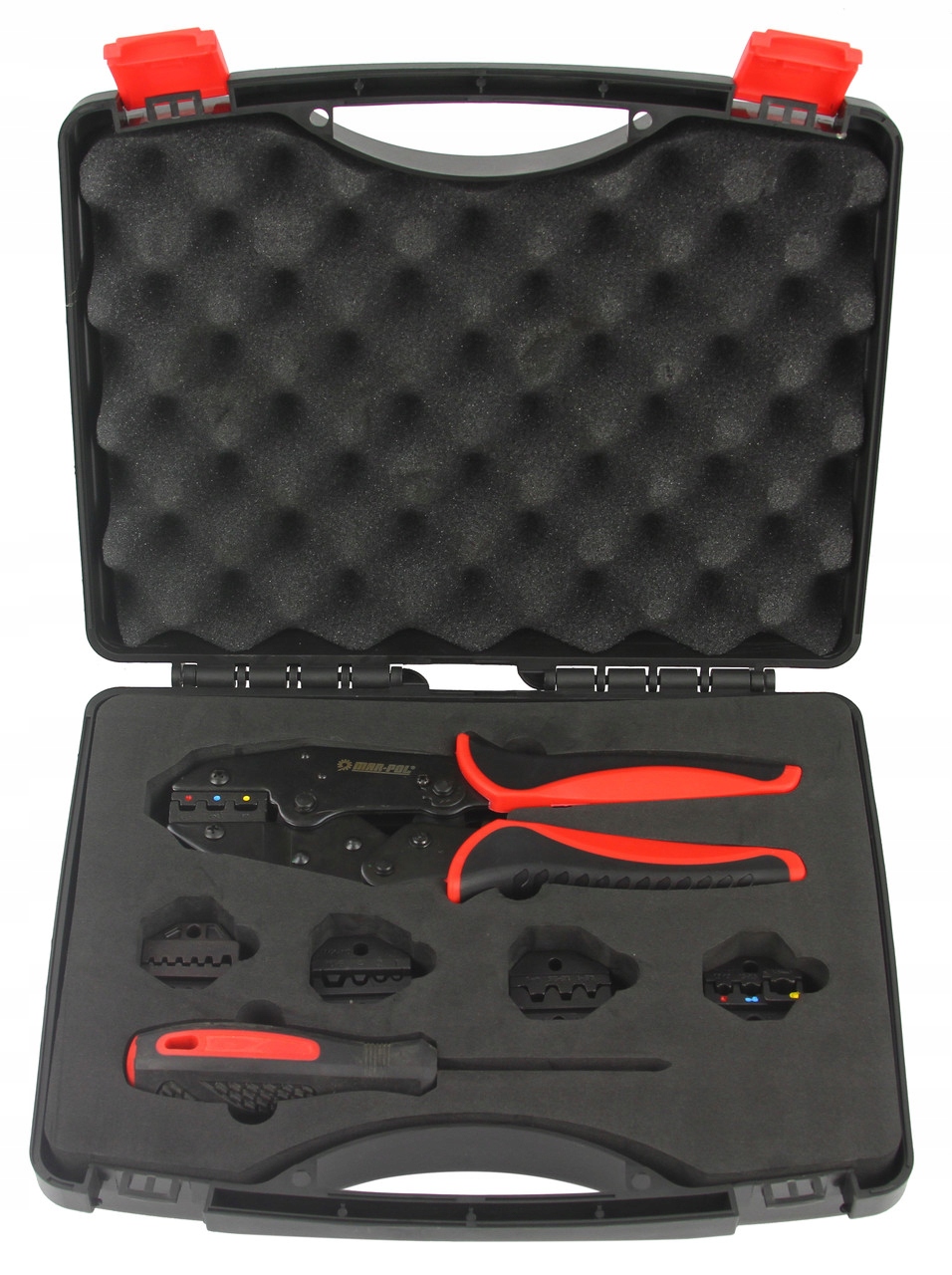 SZCZYPCE ZACISKARKA KONEKTORÓW 5 MATRYC ŚCIĄGACZ IZOLACJI KABLI PRZEWODÓW