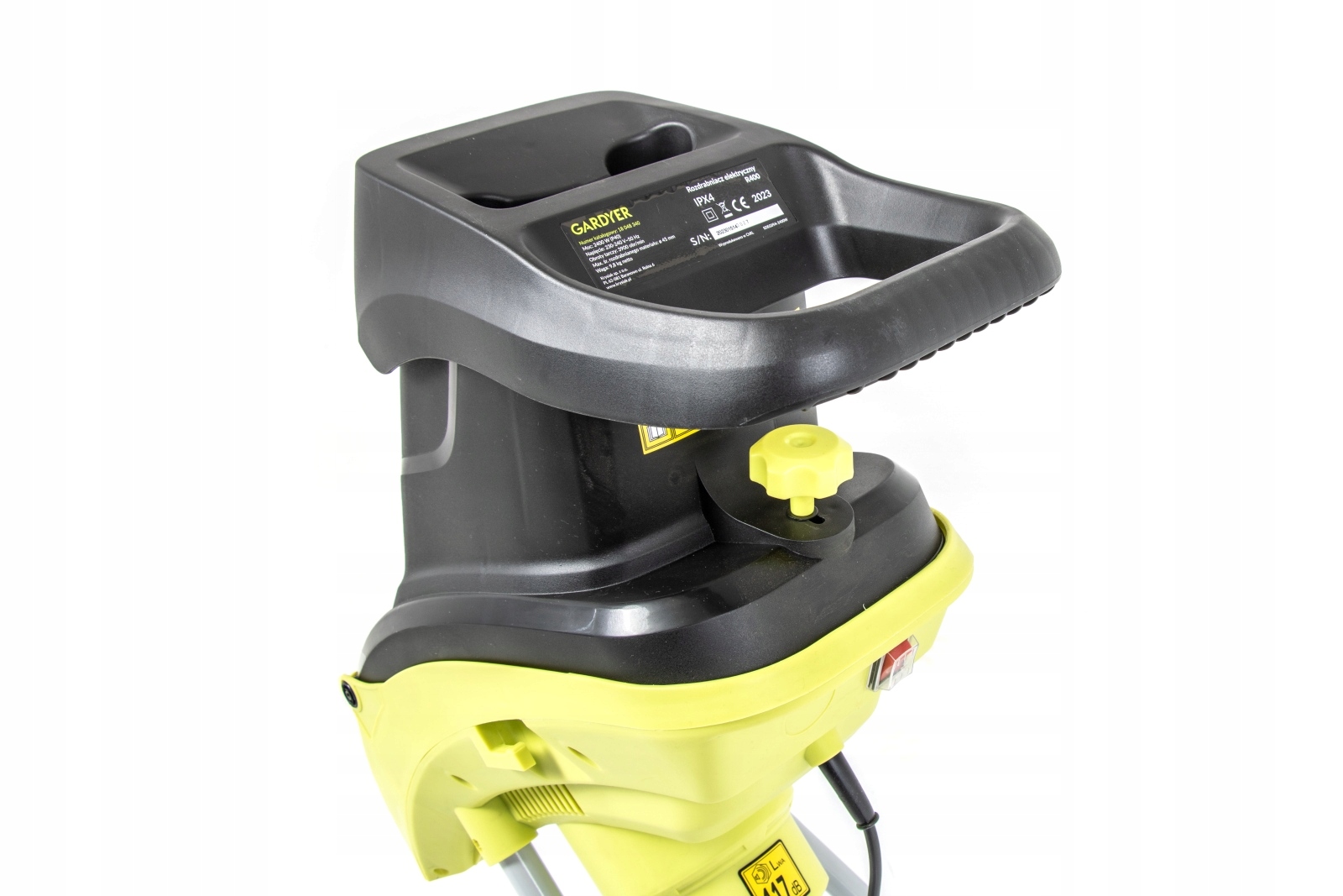 ROZDRABNIACZ ELEKTRYCZNY RĘBAK DO GAŁĘZI TURBO XXL PREMIUM 45mm KOSZ