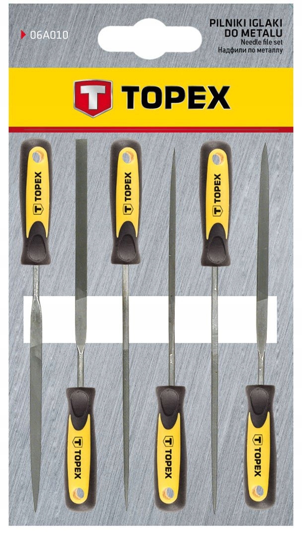 TOPEX KOMPLET STALOWE PILNIKI IGLAKI DO METALU, ZESTAW 6 SZTUK 06A010