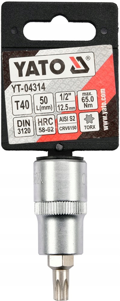 YATO KLUCZ TRZPIENIOWY BIT TORX 1/2'' T40 L 55MM