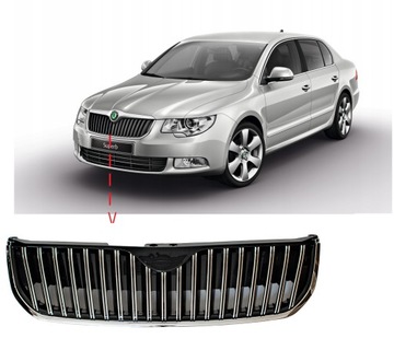 Решётка радиатора решётка средство перед skoda superb ii 08-13 фото №1