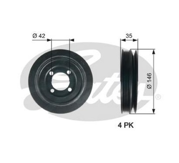 Gates колесо ременное вала коленчатый вал opel astra g 1.7 td фото №1