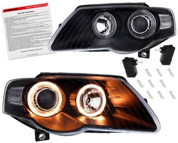 Passat b6 3c 05-10 лампи фари чорний кільця фото №1