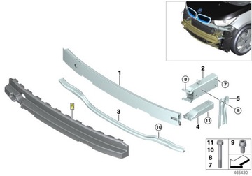 Bmw абсорбер бампера балка пінополістирол i3 фото №1
