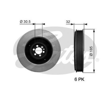 Gates колесо пасове вала колінчастого fiat croma 2,4d фото №1