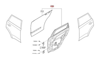 Дверь задние зад левая lub правые kia niro i ii 2016-2022 новое oem фото №1