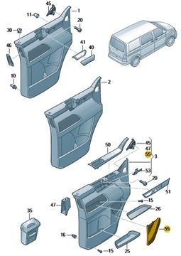 Накладка маскувальна накладка динаміка vw transporter t5 ліва фото №1