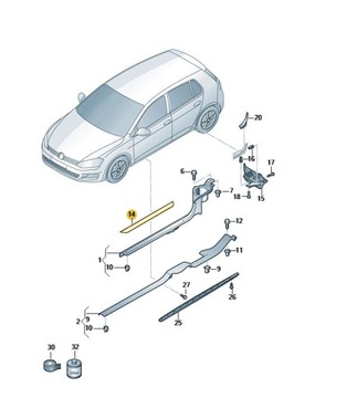 Планка накладка декоративна порога golf vii lounge фото №1
