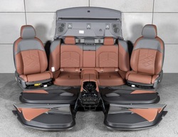 Bmw 5 g60 сидіння сидіння салон засіб individual atlasgrau b&w фото №1