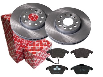 Диски гальмівні колодки febi перед vw touran golf v vi eos фото №1