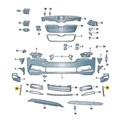 Планка боковая бампера skoda superb 3fl левая хром фото №1