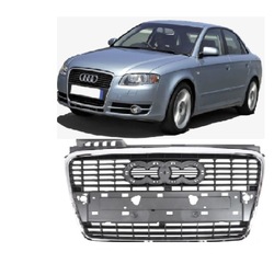 Решётка радиатор решётка радиатора хром audi a4 b7 2004-2008 фото №1