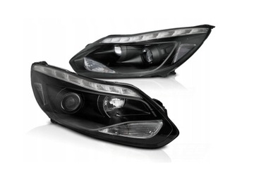 Лампи фари ford focus mk3 11-14 led чорний фото №1