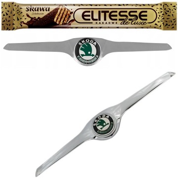 Накладка капота решітка планка хром skoda superb ii 2 08-13r. + емблема фото №1