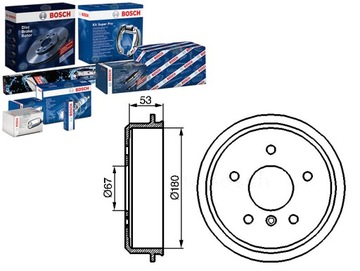 Bosch комплект bębnów тормозных 1684230401 168423 фото №1