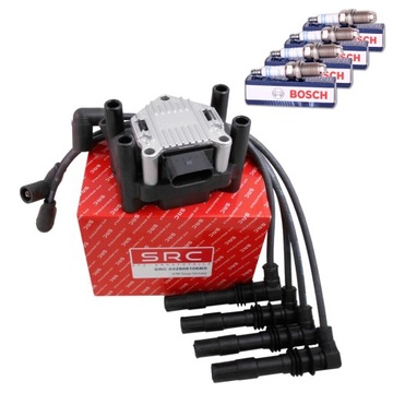 Котушка запалювання дроти свічки bosch vw golf 4 iv 1.4 16v 1.6 16v фото №1