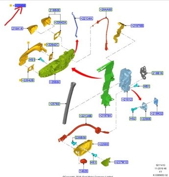 Ручка наружная перед ford fiesta mk8 puma фото №1