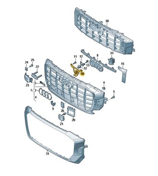 Тримач камери передній w решітка audi q8 оригінал od aso фото №1