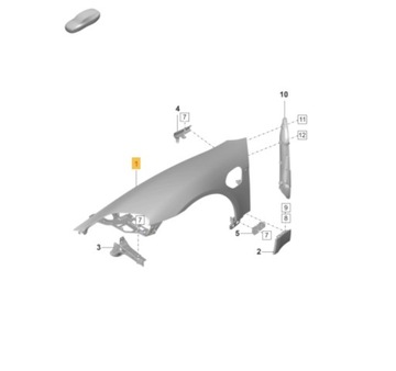 Крило переднє porsche taycan фото №1
